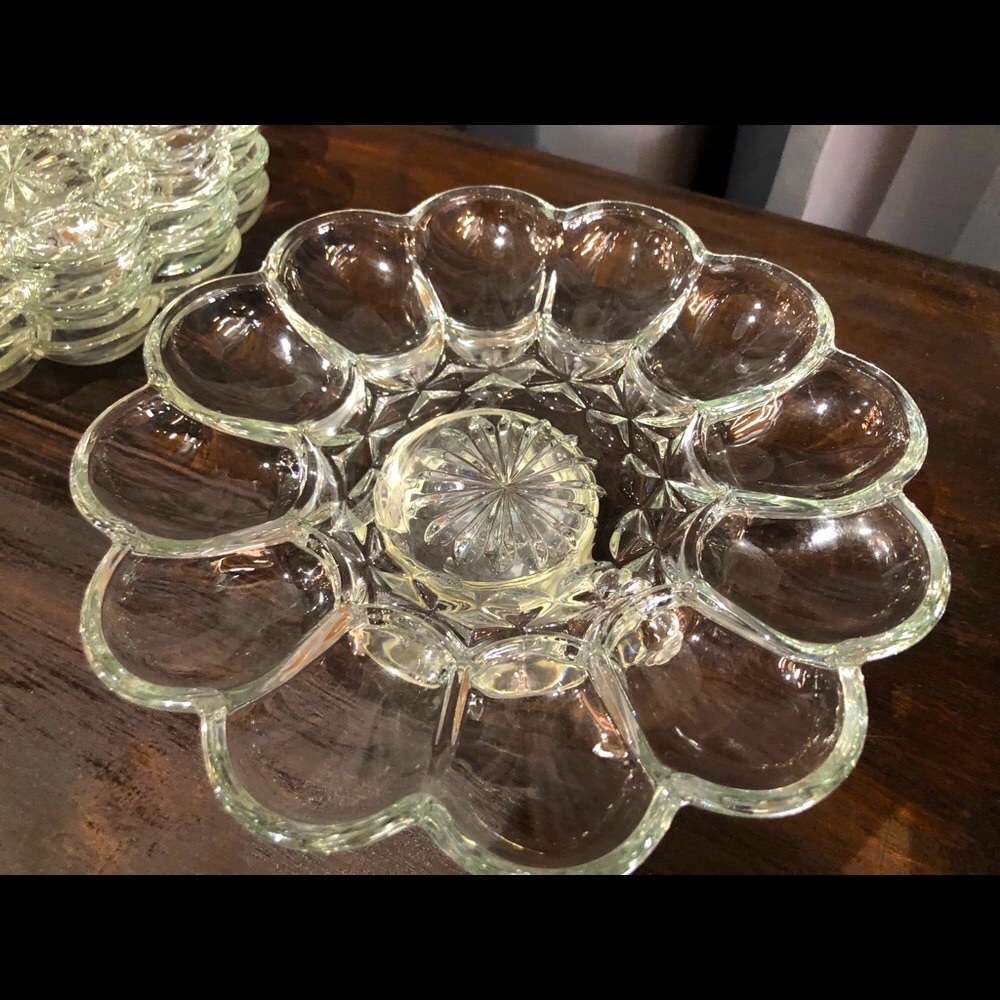 Set of Vintage scalloped Relish Dishes